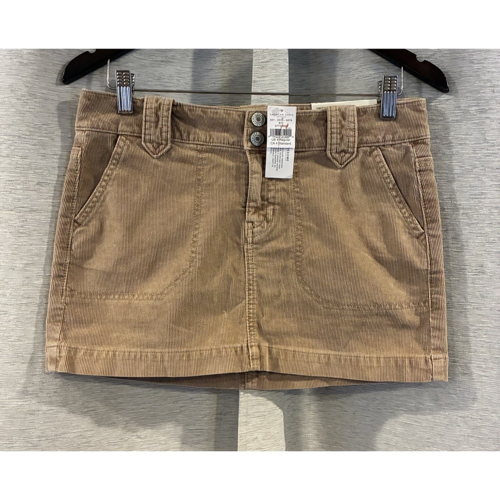 American Eagle Micro Mini Corduroy Skirt Low Rise New Size 4